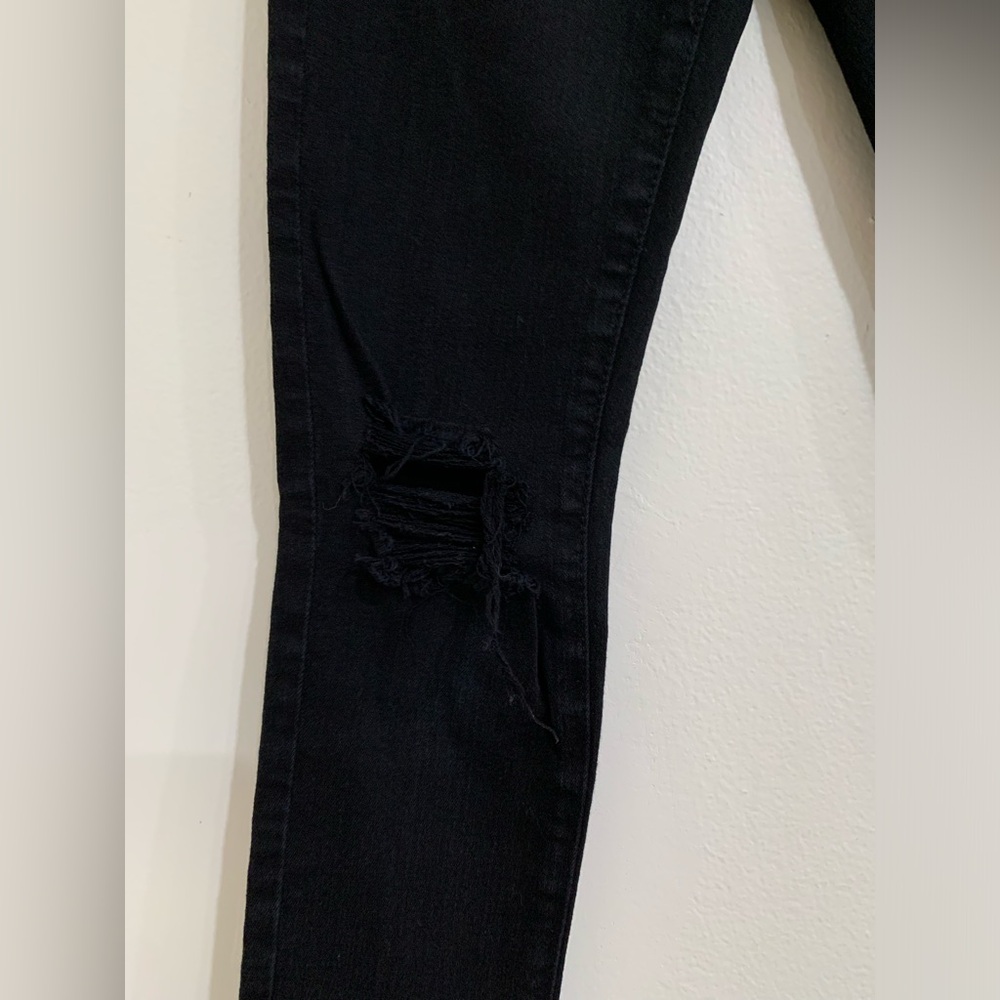 AG Adriano Goldschmied Jeans Women's 25 Black Ankle Distressed Super Skinny - Picture 6 of 16
